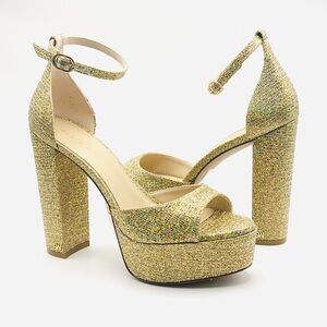 Stuart Weitzman Glitter Platfom Block Heels